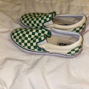 Green/white checkered vans